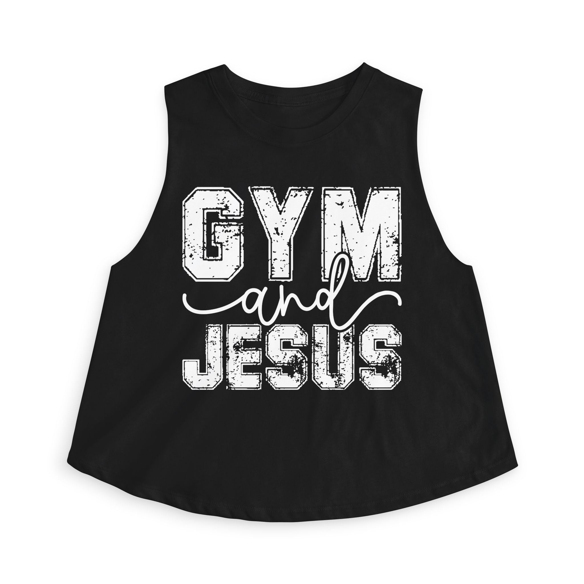 Gym and Jesus Crop Tank Top