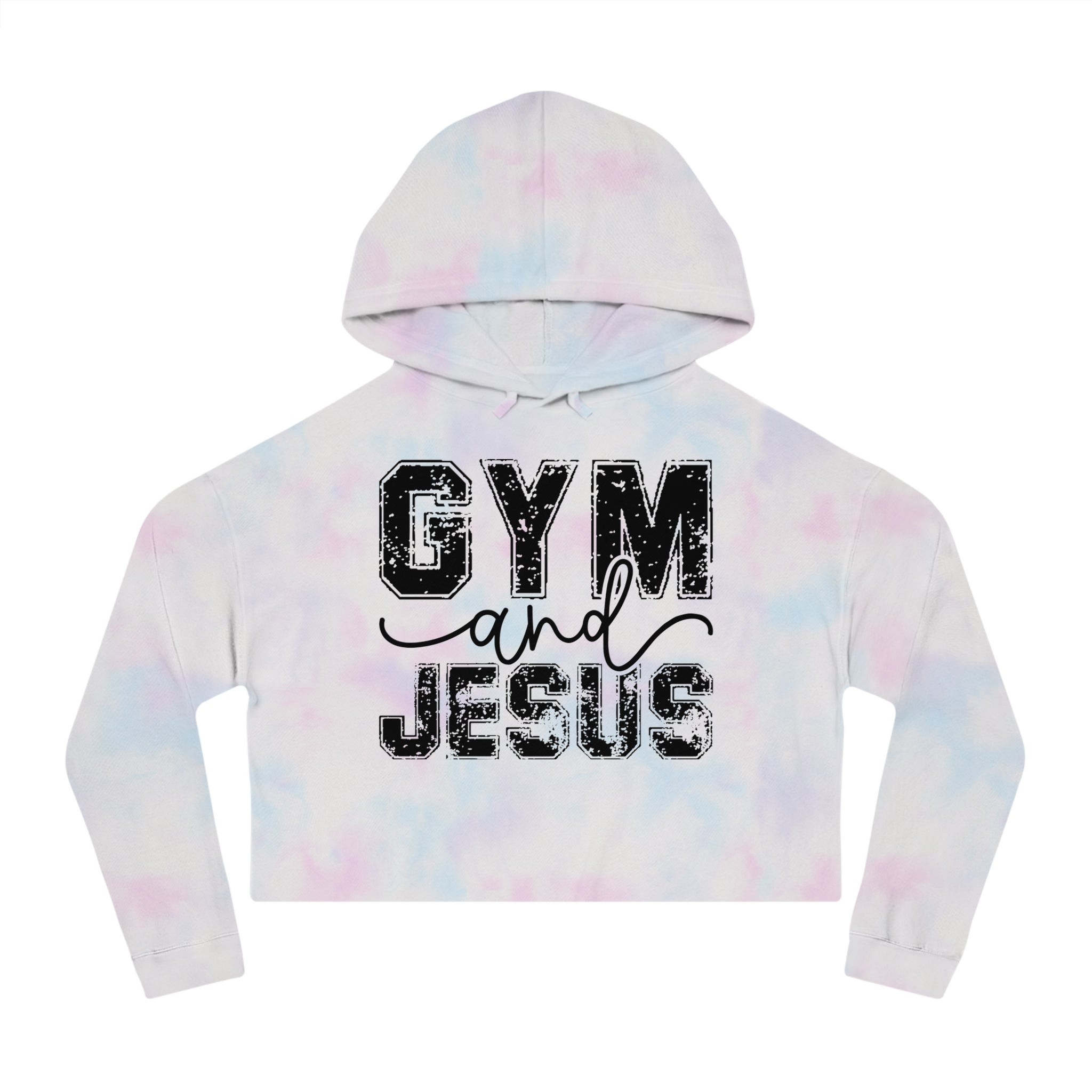 Cropped Hoodie — "Gym and Jesus" Christian Fitness Crop Top